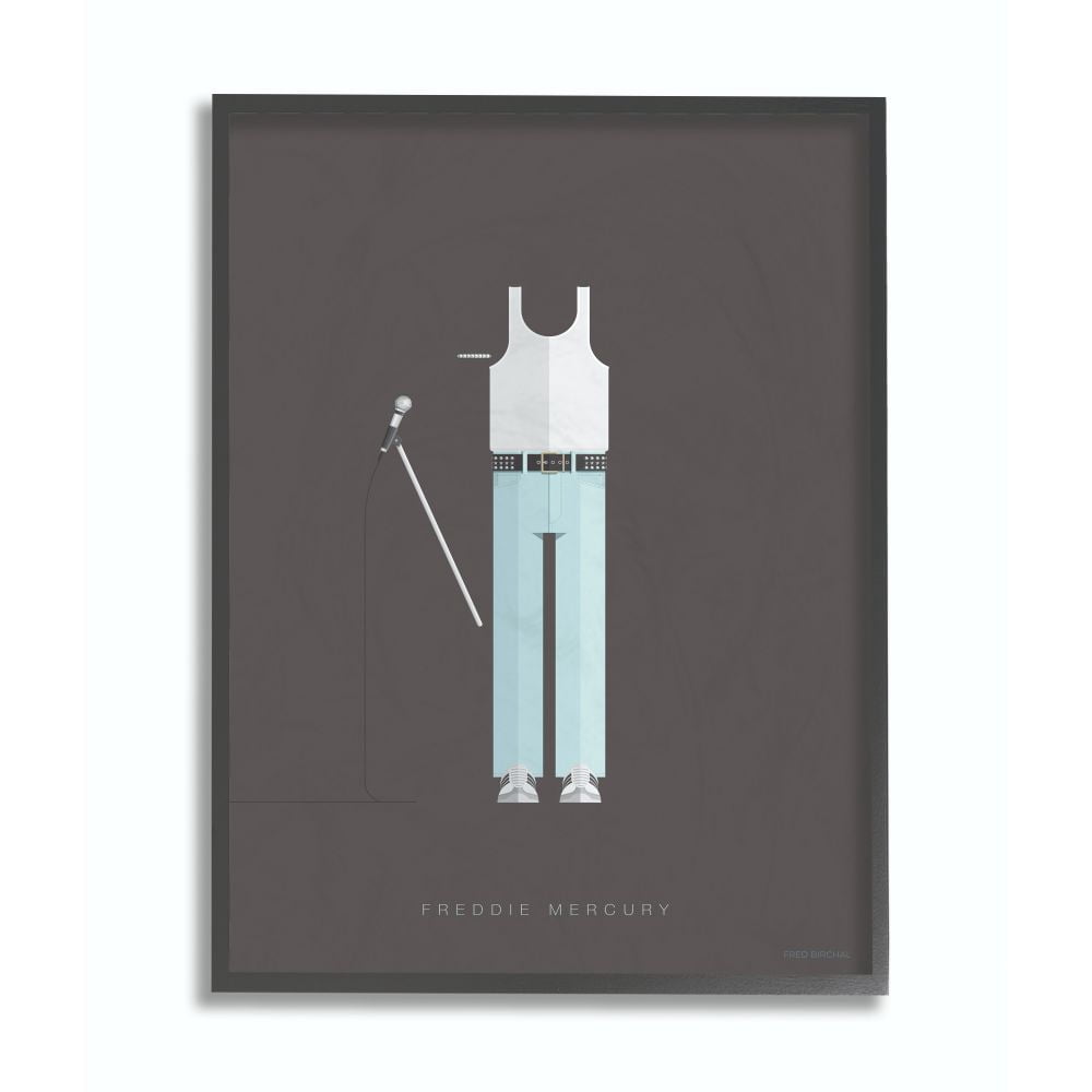 Stupell Industries Freddie Mercury Famous People Characters Fashion Design Framed Wall Art by Fred Birchal