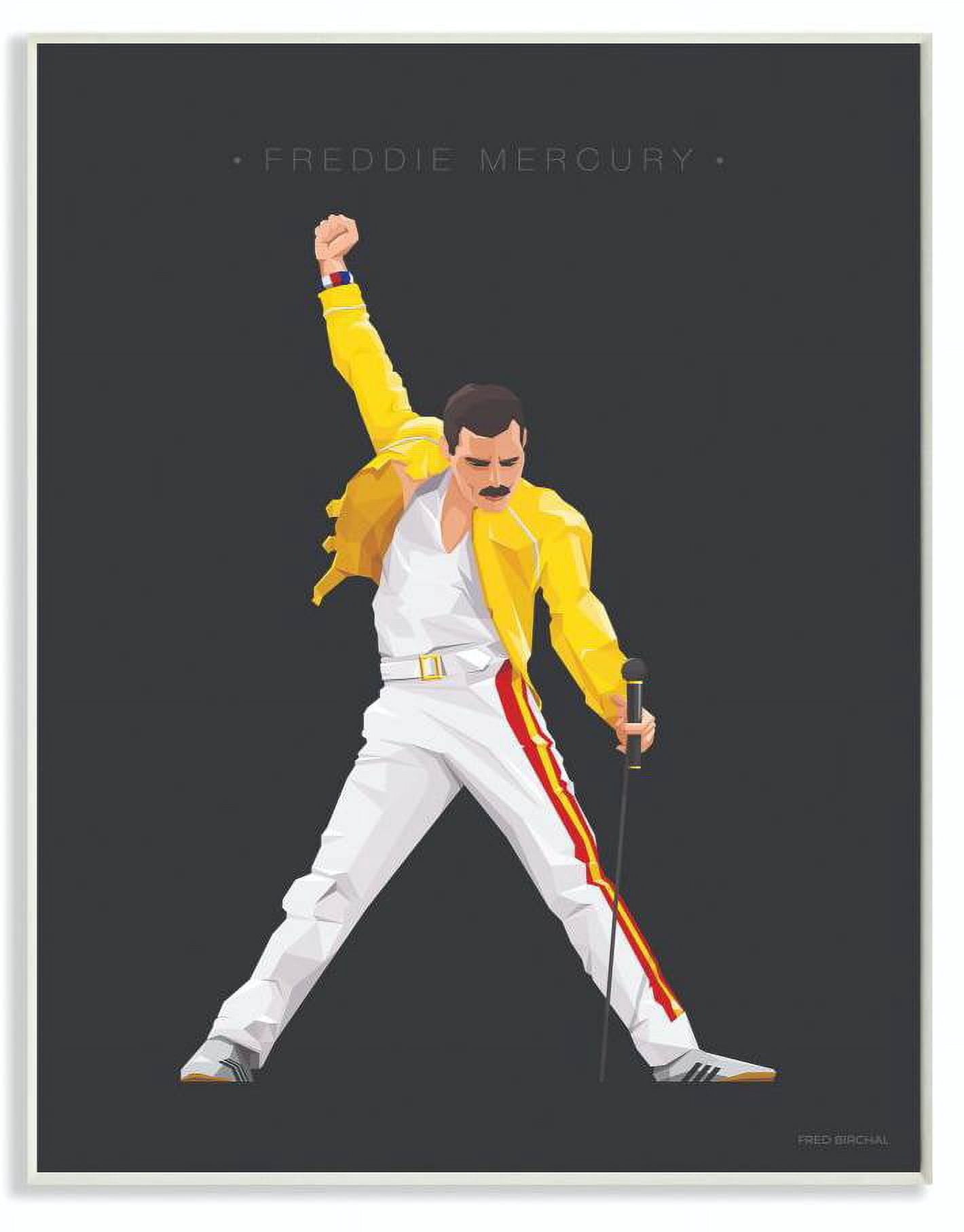Stupell Industries Freddie Mercury Famous People Characters Fashion Figure Design Wall Plaque by Fred Birchal