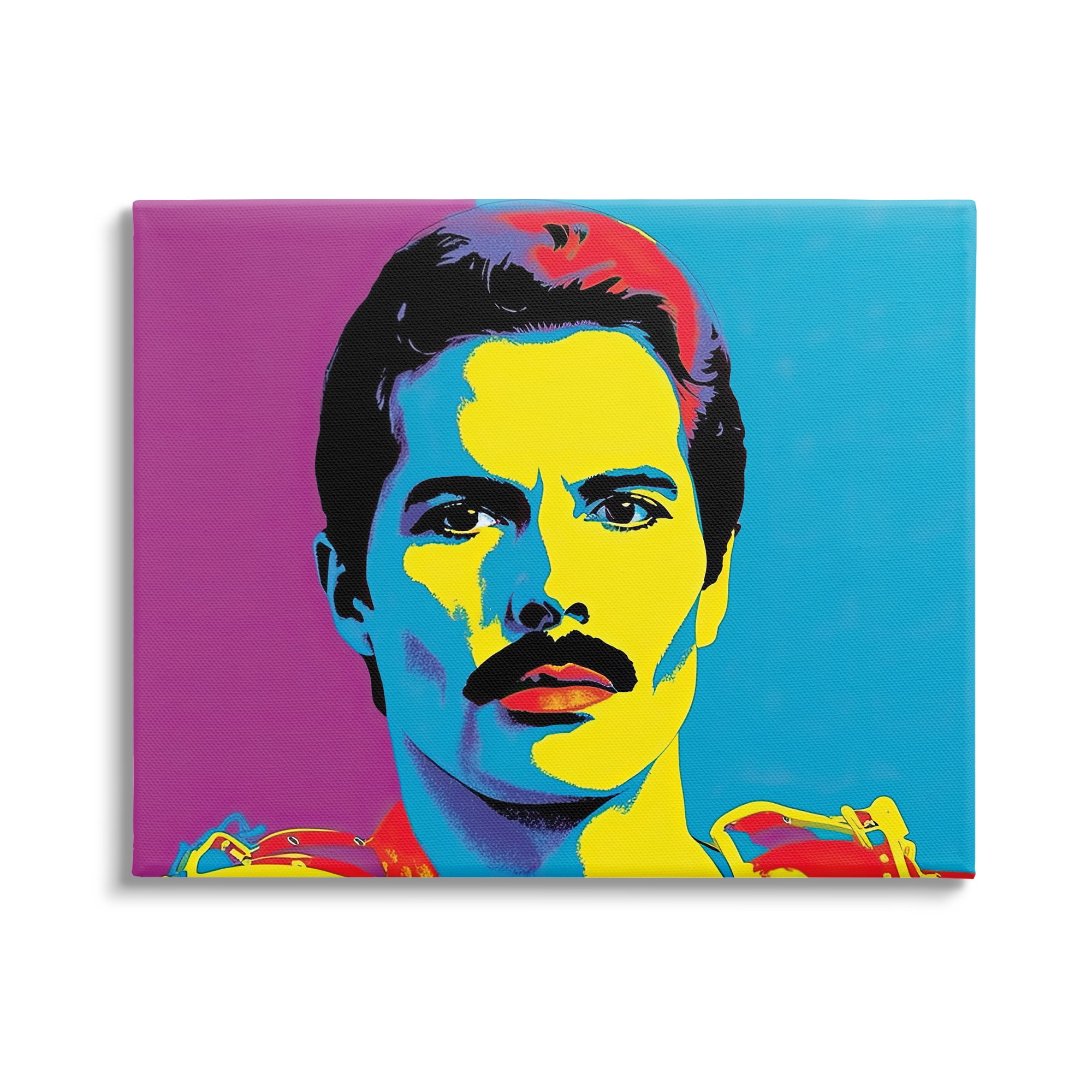 Stupell Industries Freddie Mercury Pop Style Abstract Painting Gallery Wrapped Canvas Print Wall Art, 30 x 24