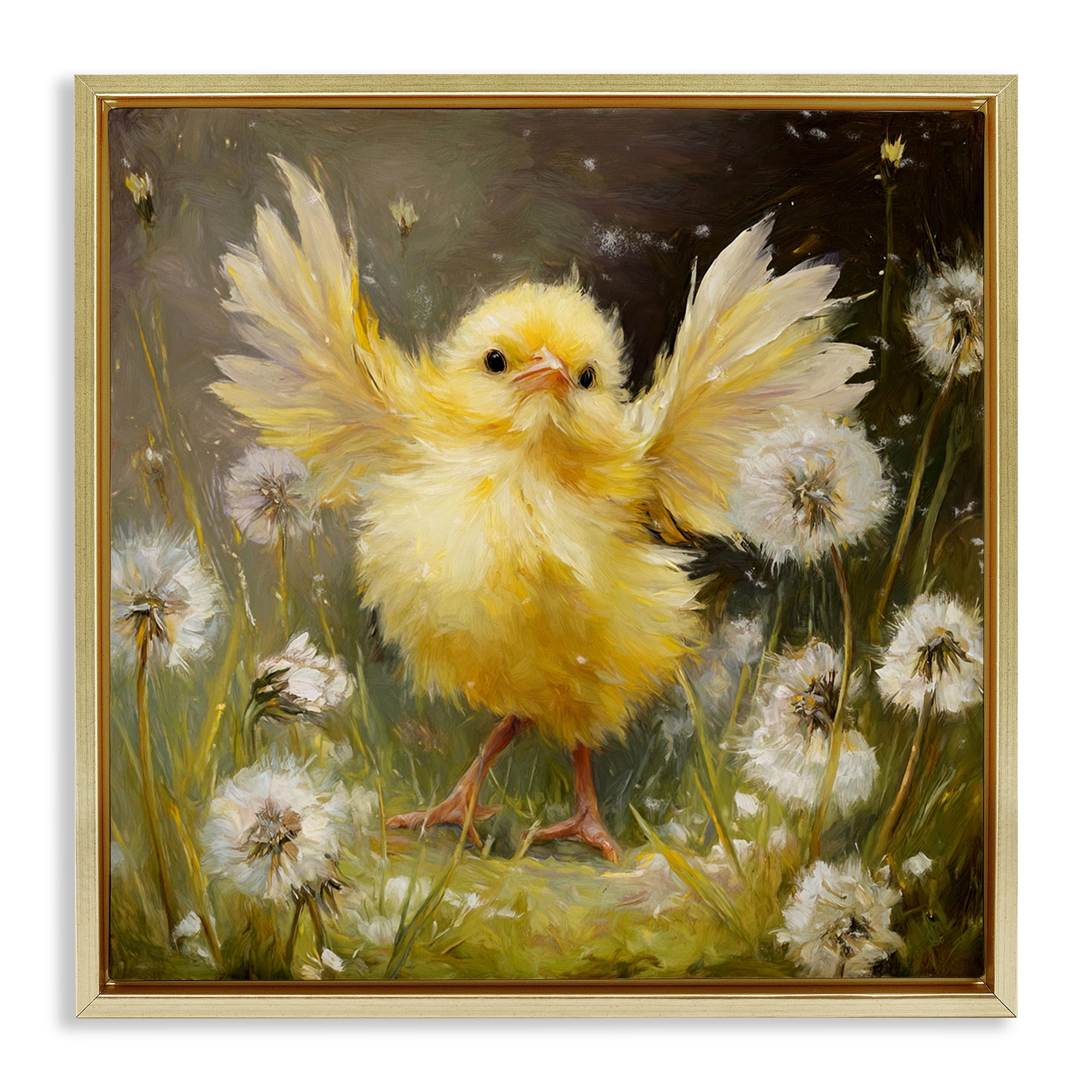 Stupell Industries Free As A Peep Chick Gold Framed Floater Canvas Wall Art, design by Tina LeCour