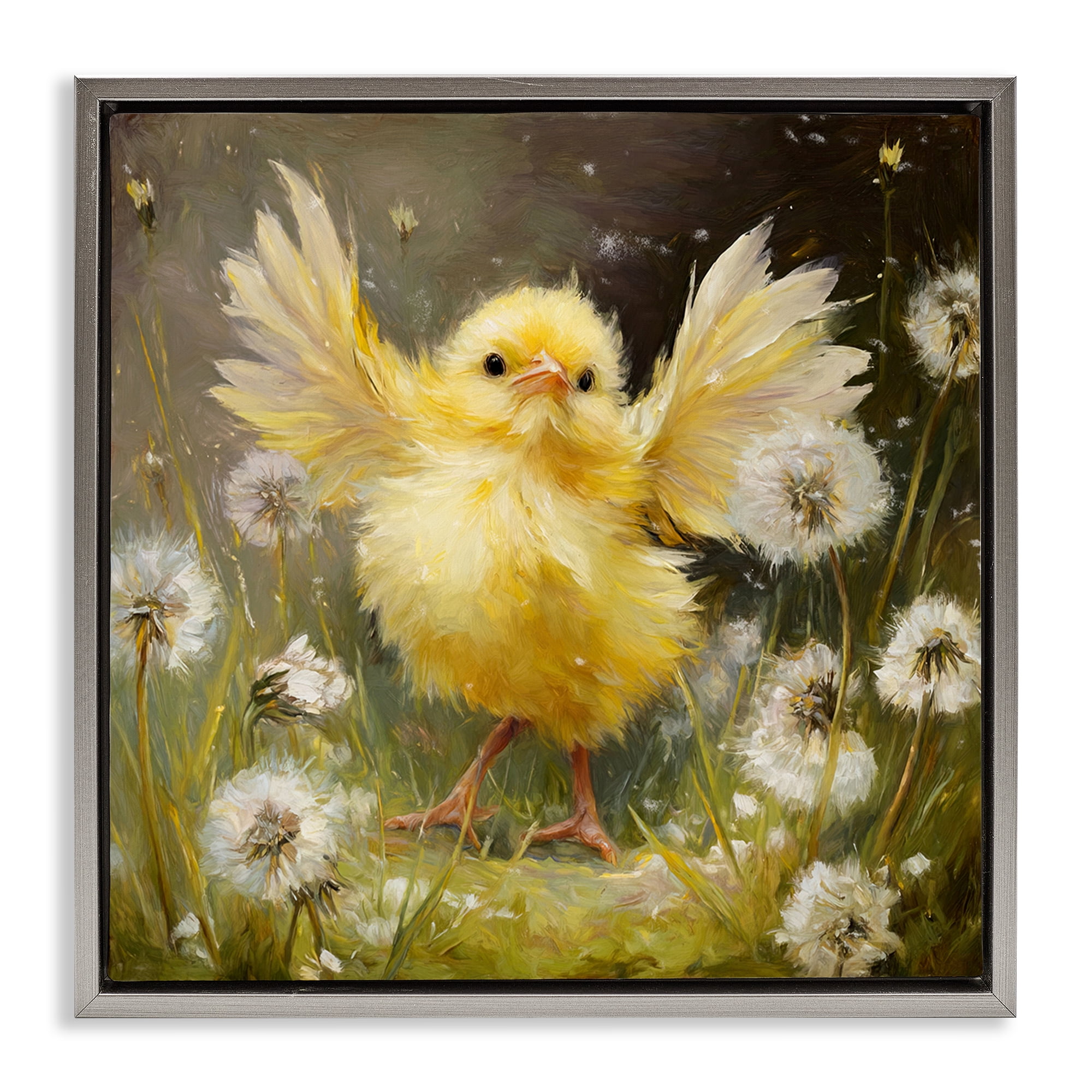 Stupell Industries Free As A Peep Chick Gray Framed Floater Canvas Wall Art, design by Tina LeCour