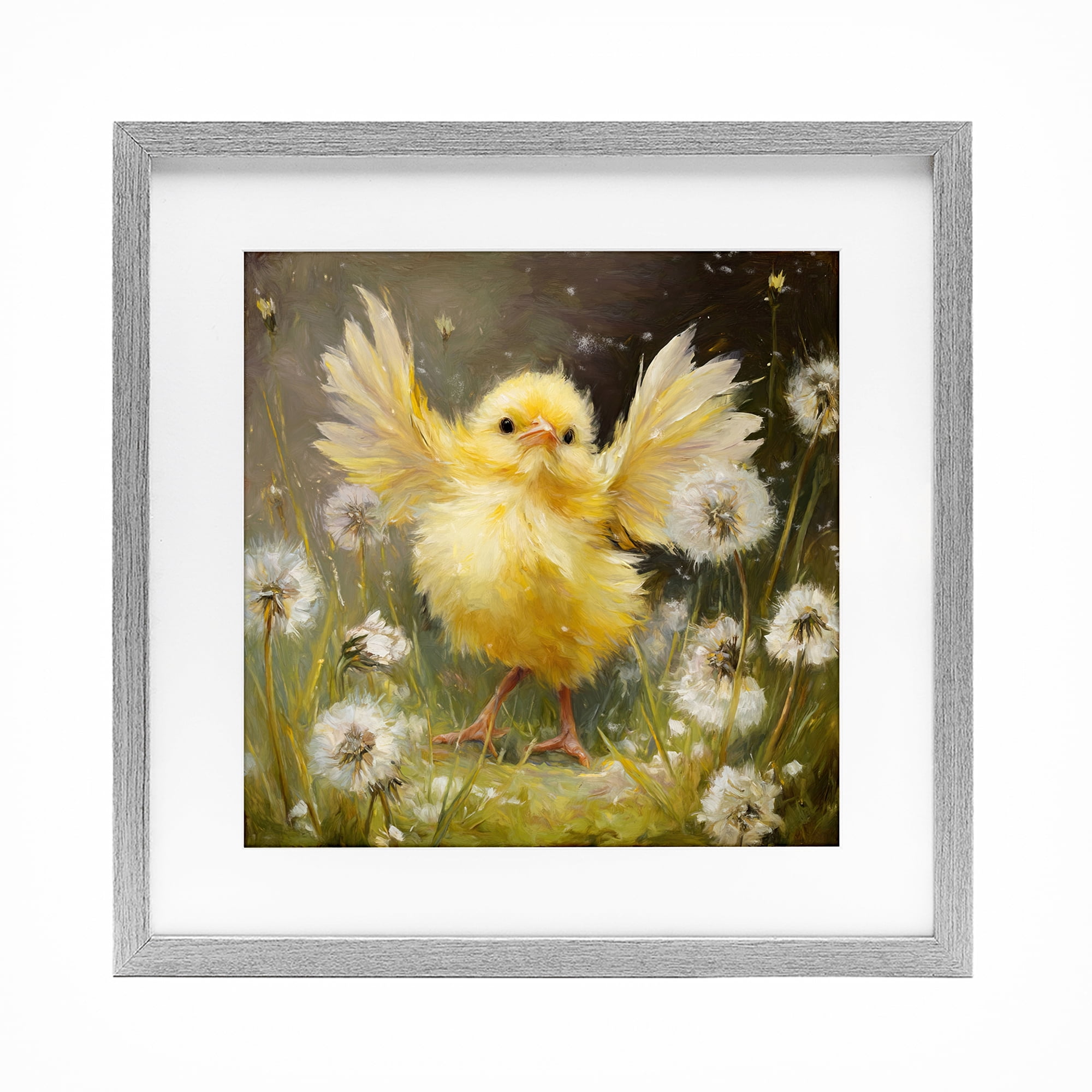 Stupell Industries Free As A Peep Chick Gray Framed Print Under Glass, design by Tina LeCour
