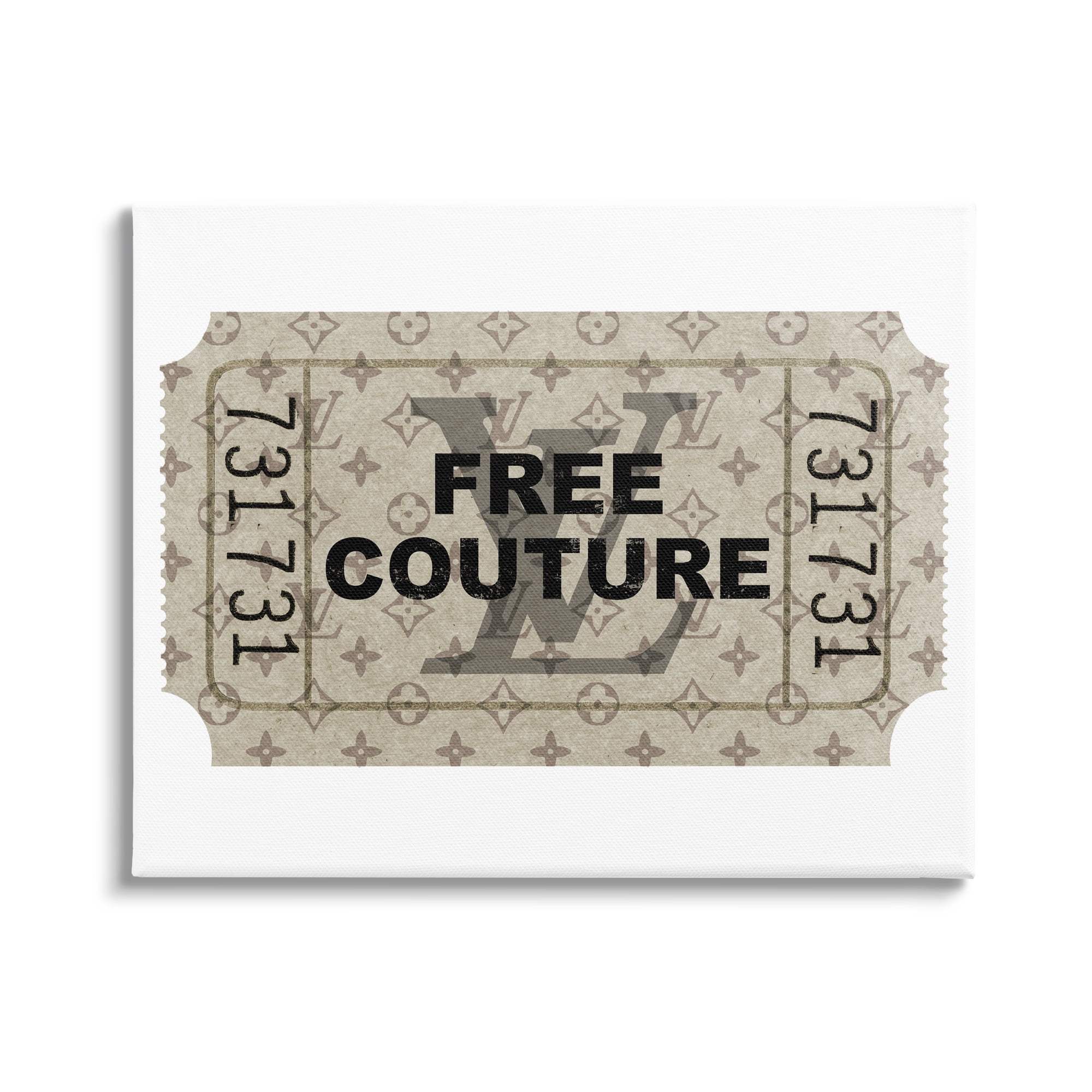 Stupell Industries Free Couture Glam Vintage Ticket Beauty & Fashion Painting Gallery Wrapped Canvas Print Wall Art
