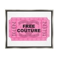 thumbnail image 1 of Stupell Industries Free Couture Pink Ticket Stub Beauty & Fashion Painting Gray Floater Framed Art Print Wall Art, 1 of 6