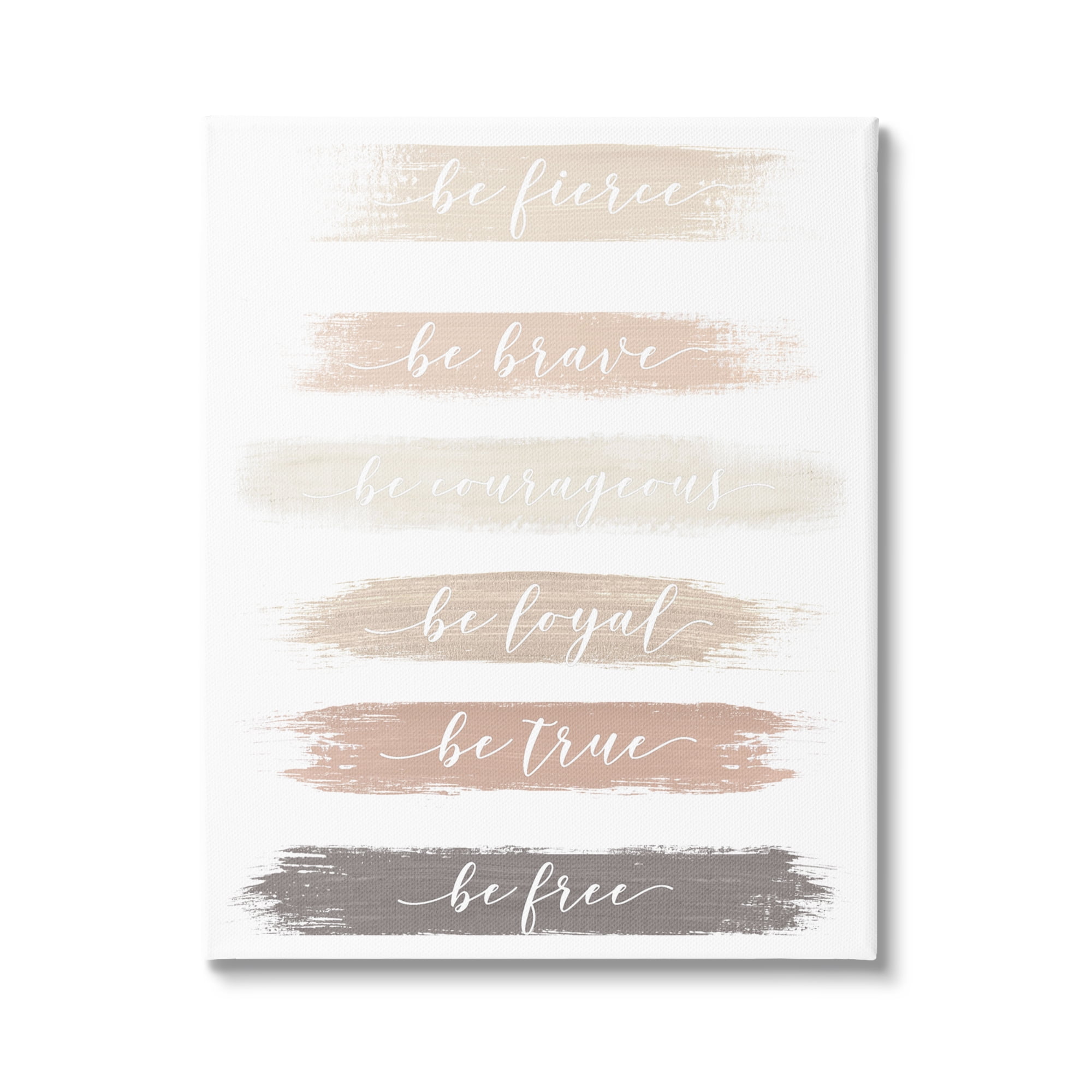 Stupell Industries Be Free Encouraging Paint Brush Stroke Neutral Tones Graphic Art Gallery Wrapped Canvas Print Wall Art, Design by Graffitee Studios