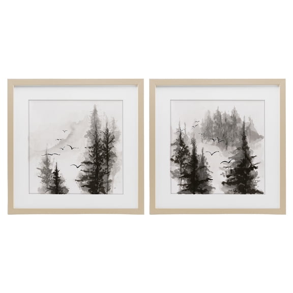 Stupell Industries Farmhouse Free Flight Forest Birch 2pc Framed Print Under Glass Set, 16 x 16 each, by Chris Paschke