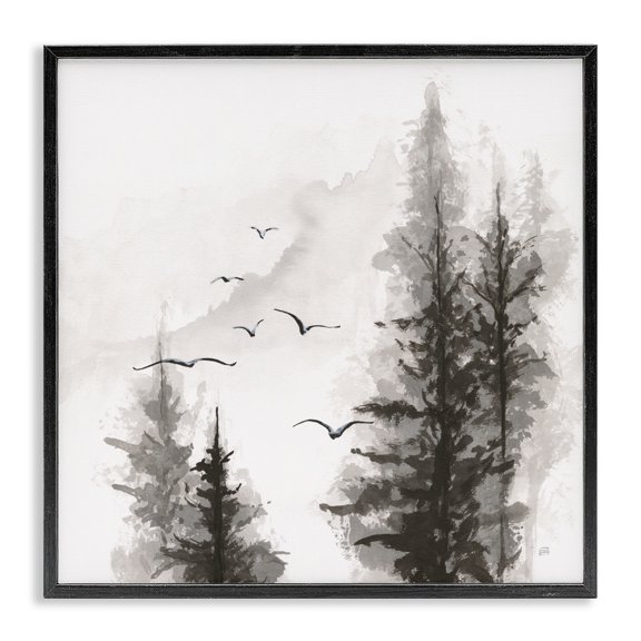 Stupell Industries Free Flight Wilderness Black Framed Giclee Art design by Chris Paschke, 12 x 12