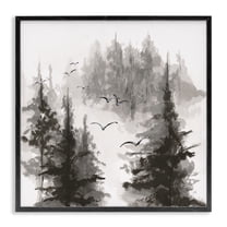 Stupell Industries Free Flying Through Forest Black Framed Giclee Art design by Chris Paschke, 12 x 12