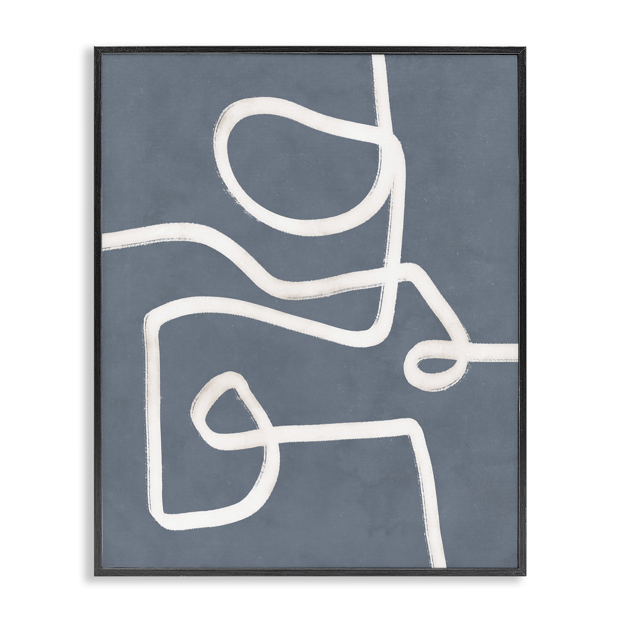 Stupell Industries Free Line on Blue Abstract Painting Black Framed Art Print Wall Art, 11 x 14