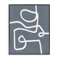 Stupell Industries Free Line on Blue Abstract Painting Black Framed Art Print Wall Art, 11 x 14