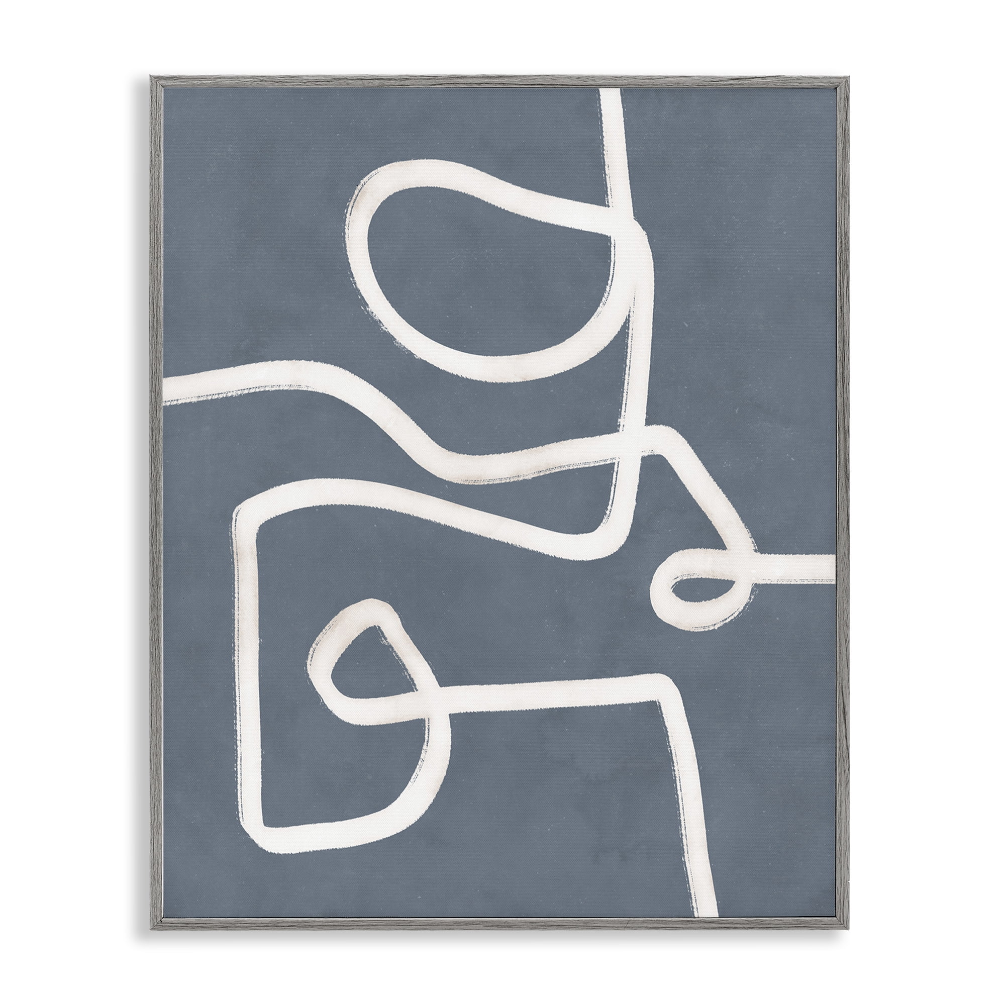 Stupell Industries Free Line on Blue Abstract Painting Gray Framed Art Print Wall Art, 11 x 14
