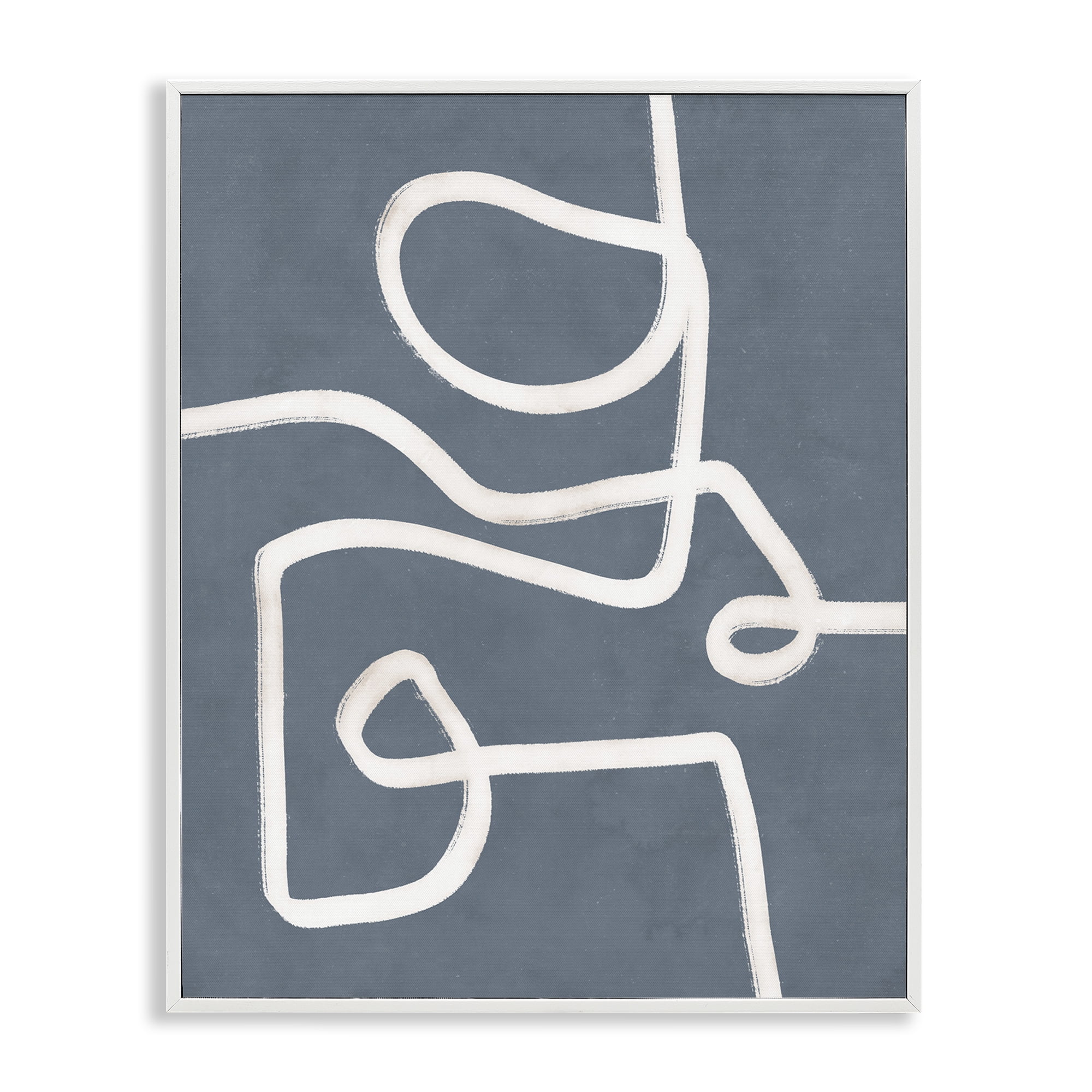 Stupell Industries Free Line on Blue Abstract Painting White Framed Art Print Wall Art, 11 x 14