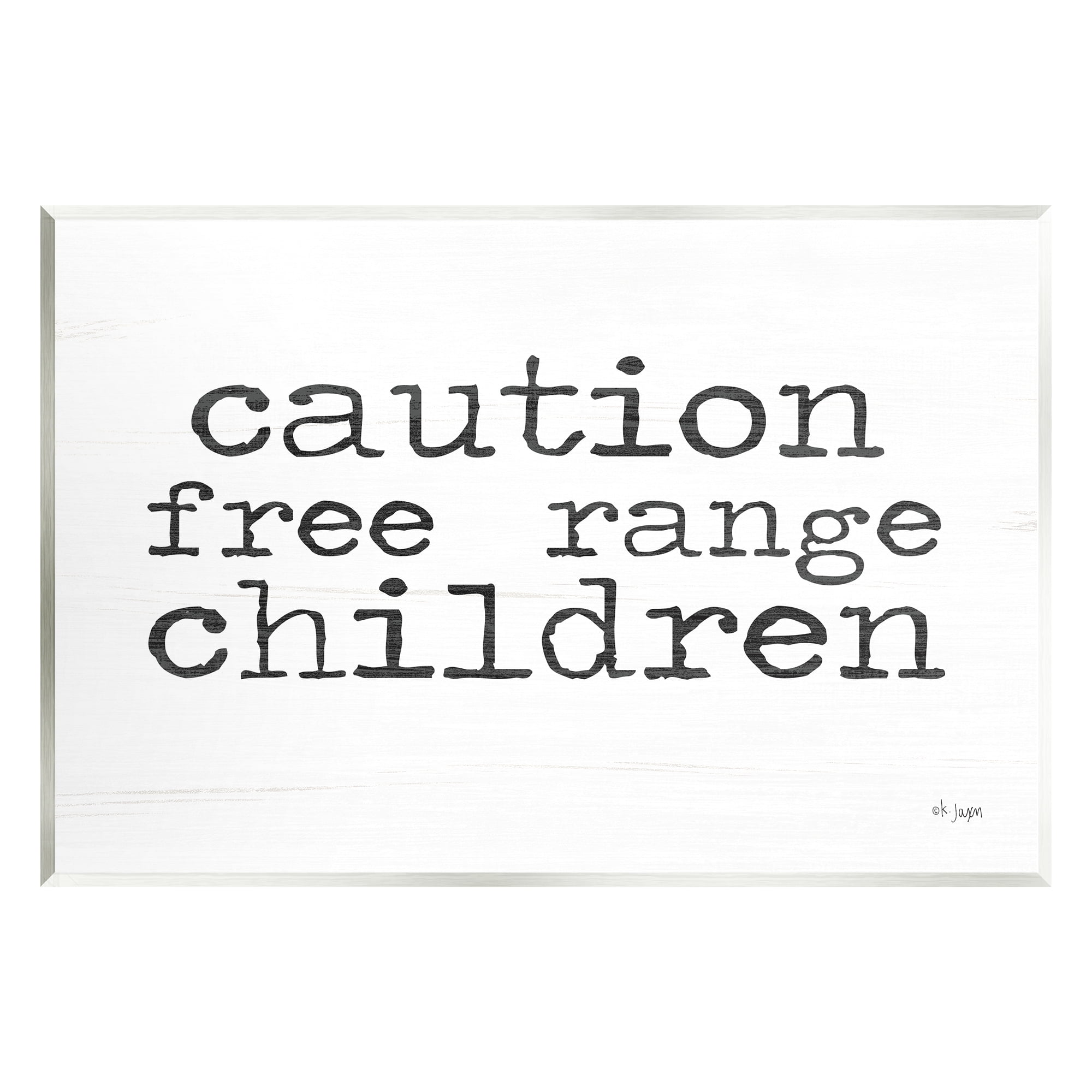 Stupell Industries Free Range Children Phrase Typography Painting Unframed Art Print Wall Art, 15 x 10
