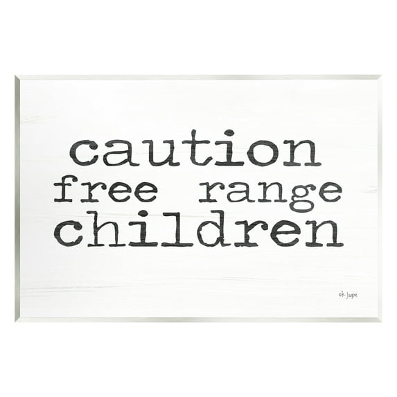 Stupell Industries Free Range Children Phrase Typography Painting Unframed Art Print Wall Art, 15 x 10