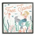 thumbnail image 1 of Stupell Industries Free Spirit Phrase Children's Underwater Mermaid Animals, 24 x 24,Design by Laura Marshall, 1 of 5