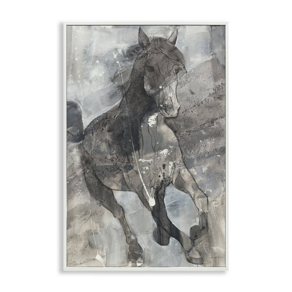 Stupell Industries Free Spirit Stallion Animals & Insects Painting White Framed Art Print Wall Art, 16 x 24