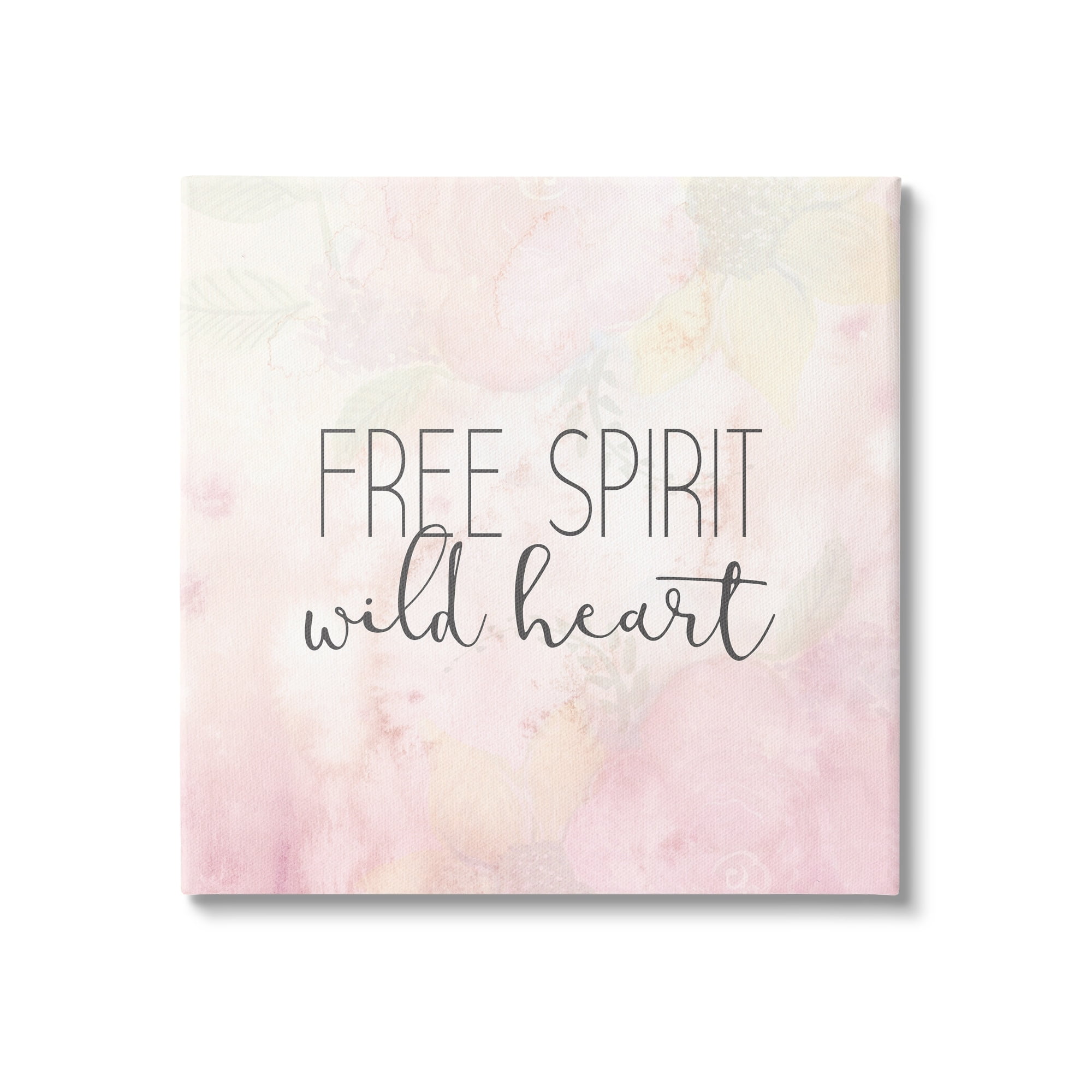 Stupell Industries Free Spirit Wild Heart Inspirational Pastel Watercolor Canvas Wall Art, 24 x 24, Design by Kim Allen