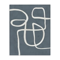 Stupell Industries Freeflow Line on Blue Abstract Painting Gallery Wrapped Canvas Art Print Wall Art, 16 x 20