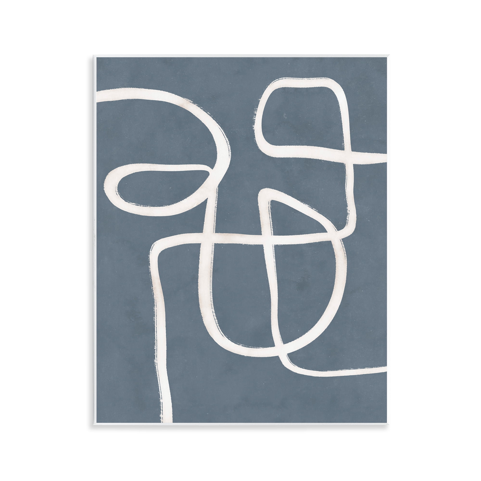 Stupell Industries Freeflow Line on Blue Abstract Painting Unframed Art Print Wall Art, 11 x 14