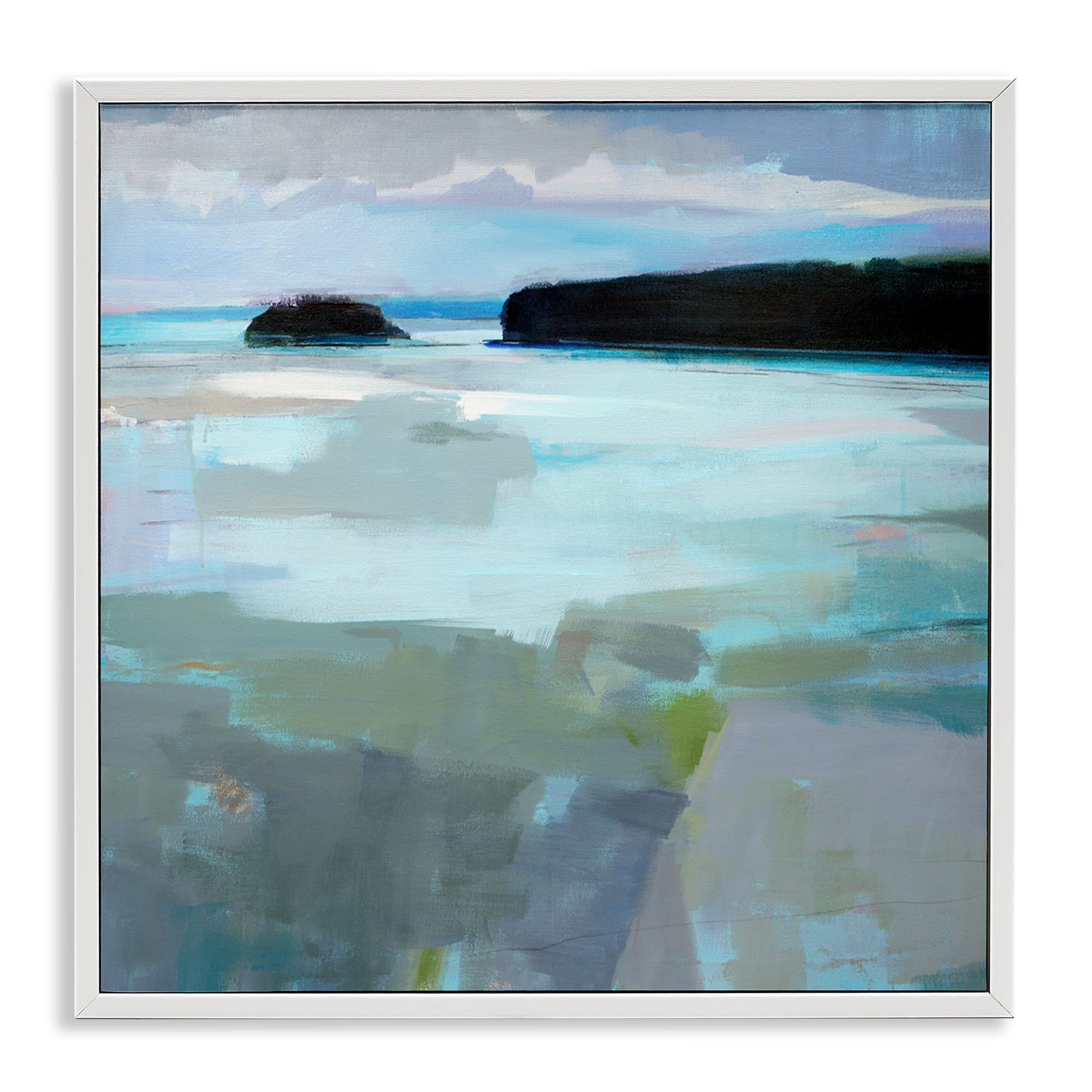 Stupell Industries Freeport Maine Abstraction White Framed Giclee Art, design by Kathleen Robbins