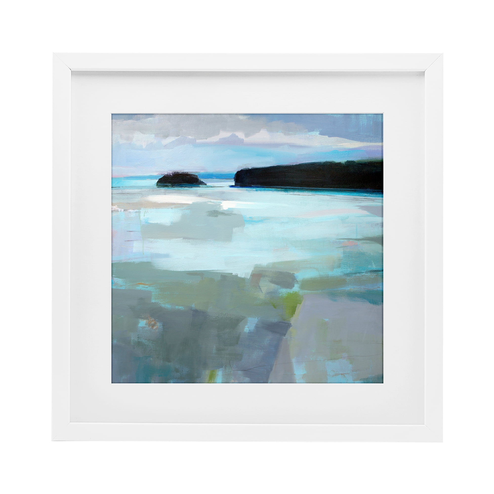 Stupell Industries Freeport Maine Abstraction White Framed Print Under Glass, design by Kathleen Robbins