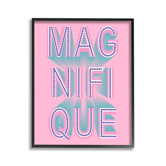 Stupell Industries French Abstract Magnifique Inspirational Painting Black Framed Art Print Wall Art, 11 x 14