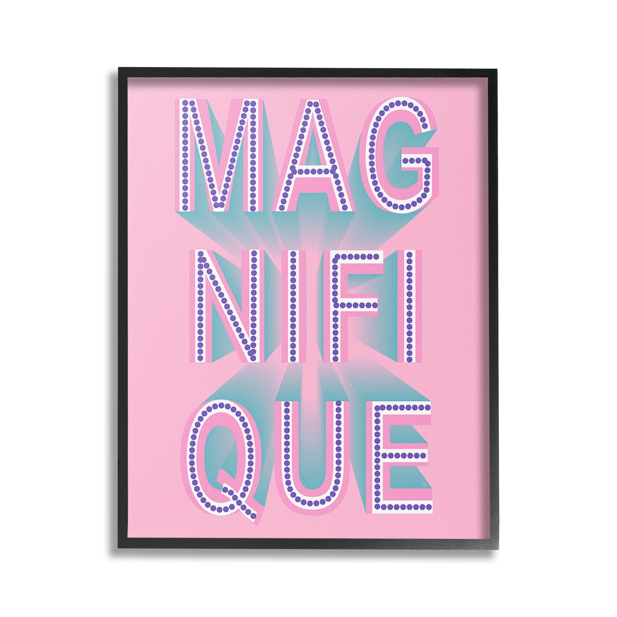 Stupell Industries French Abstract Magnifique Inspirational Painting Black Framed Art Print Wall Art, 16 x 20