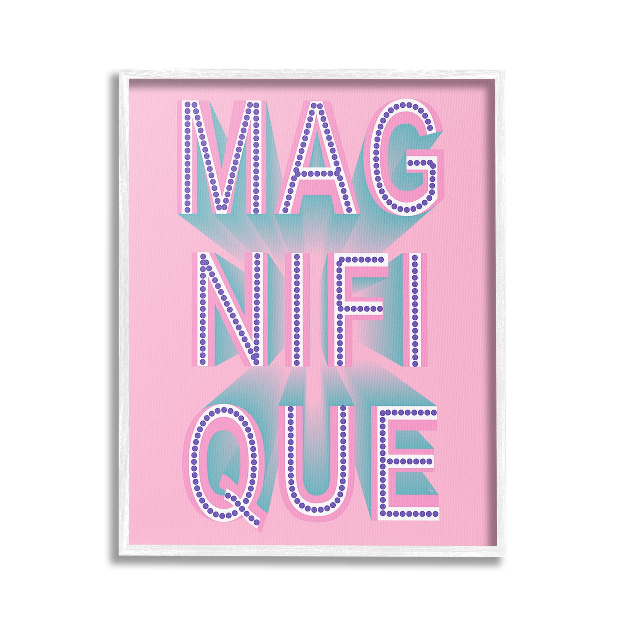 Stupell Industries French Abstract Magnifique Inspirational Painting White Framed Art Print Wall Art, 24 x 30