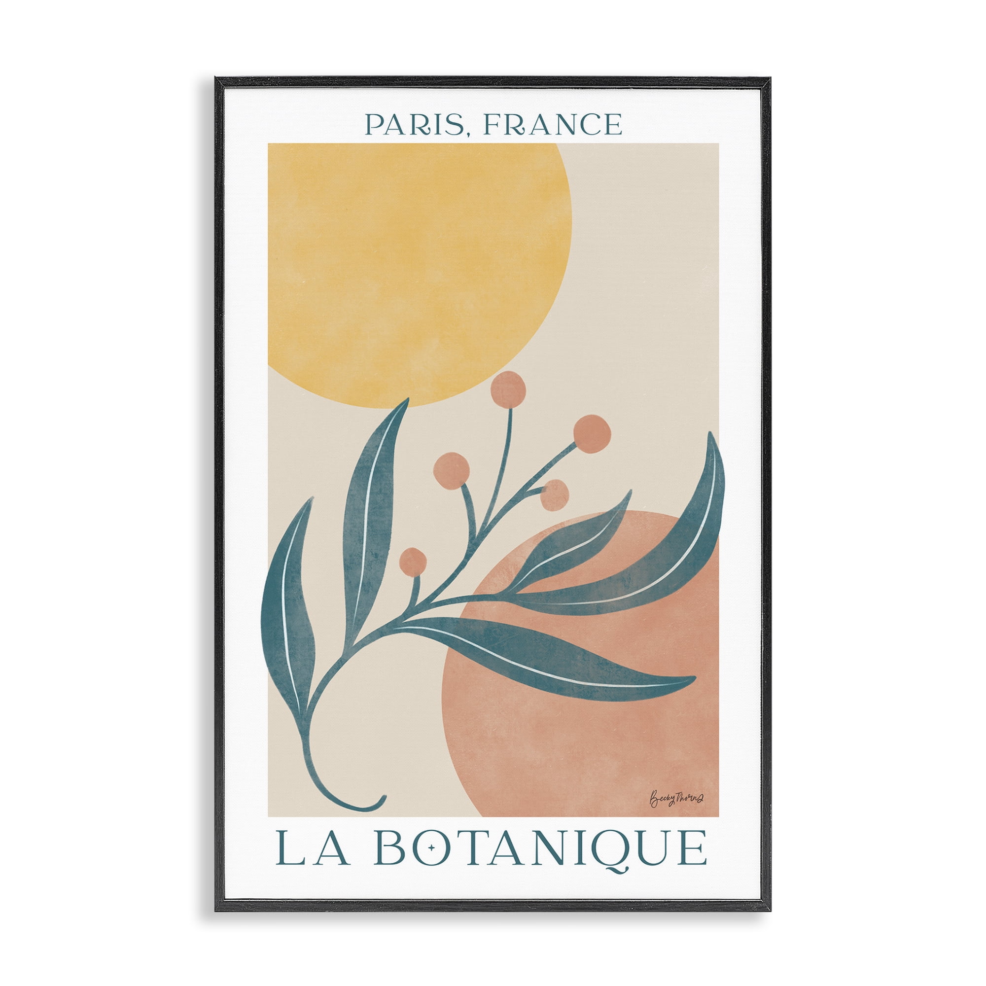 Stupell Industries French Botanical Poster Botanical & Floral Painting Black Framed Art Print Wall Art, 12 x 18