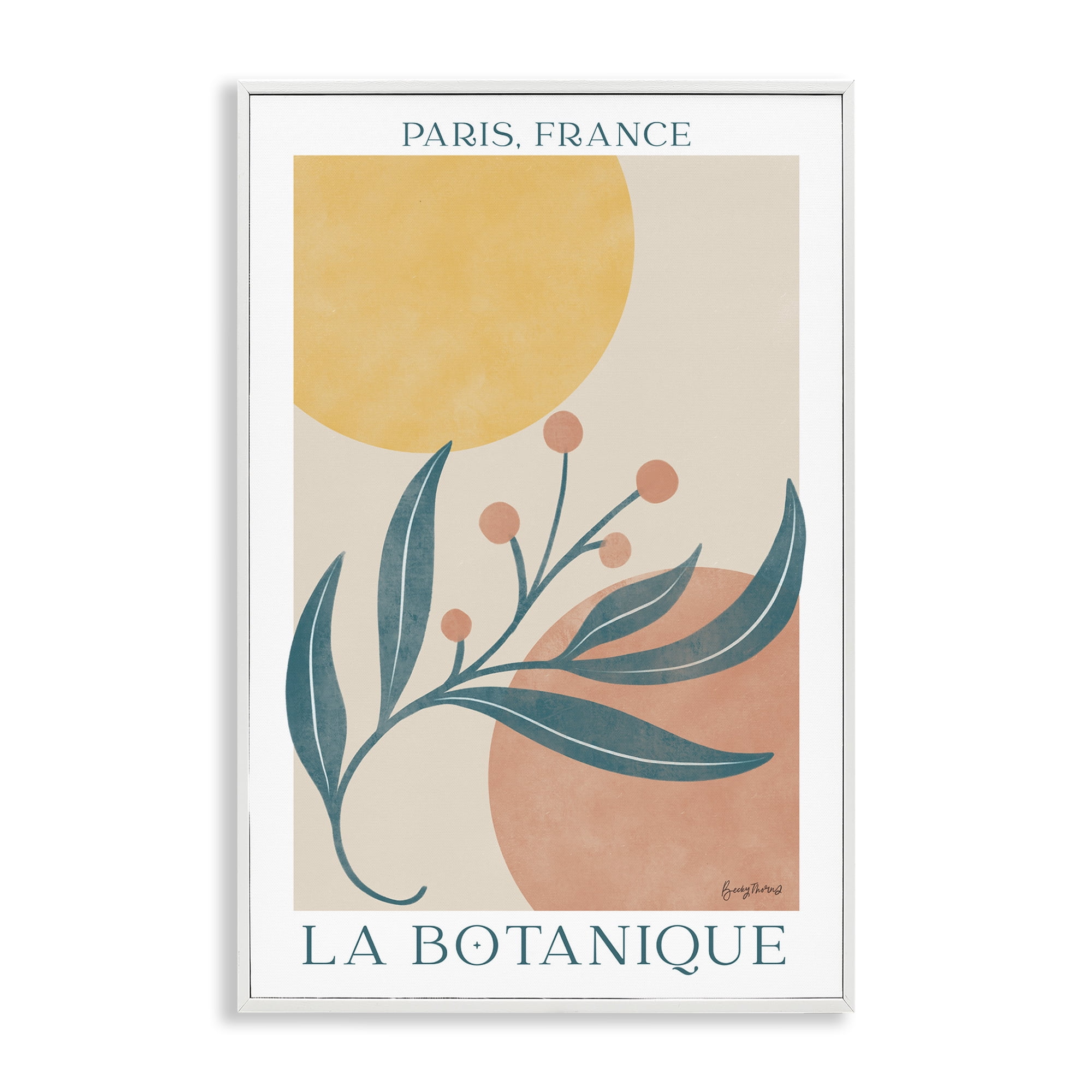Stupell Industries French Botanical Poster Botanical & Floral Painting White Framed Art Print Wall Art, 12 x 18