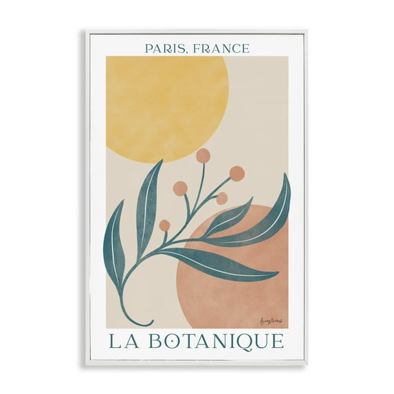 Stupell Industries French Botanical Poster Botanical & Floral Painting White Framed Art Print Wall Art, 12 x 18