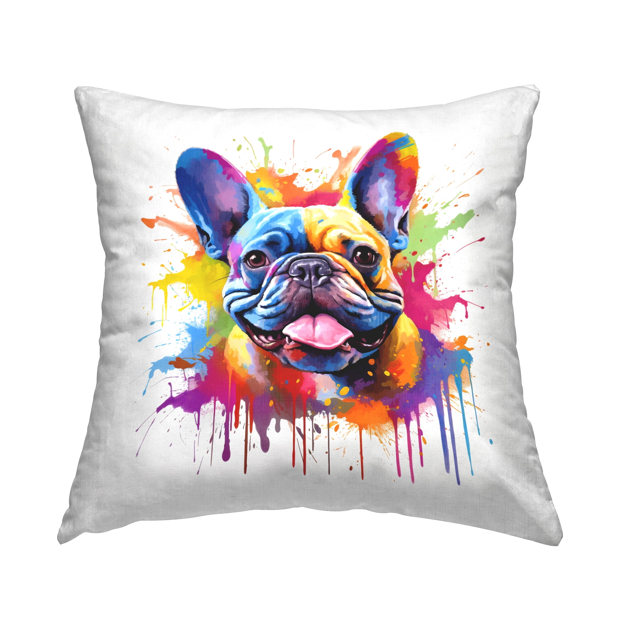 Stupell Industries French Bulldog Abstraction Decorative Printed Throw Pillow, 18 x 18