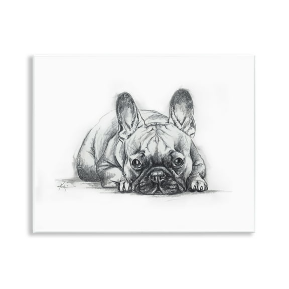 Stupell Industries French Bulldog Naptime Animals Drawing Unframed Art Print Wall Art, 14 x 11