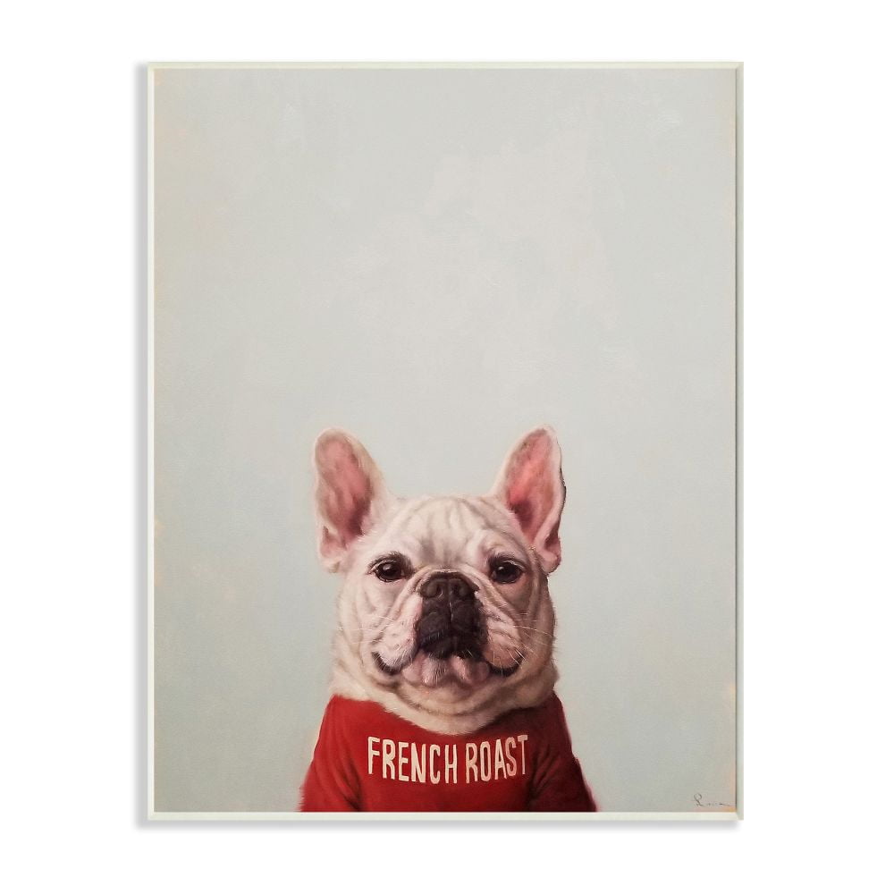 Stupell Industries French Bulldog in French Roast T-Shirt Dog Pun Designed by Lucia Heffernan