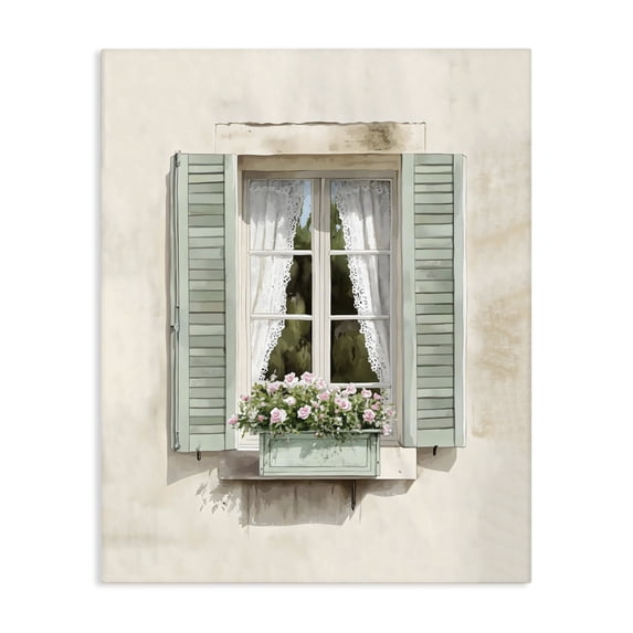 Stupell Industries Traditional French Cafe Window Curtains Canvas Art, 16 x 20, by LSR Design Studio