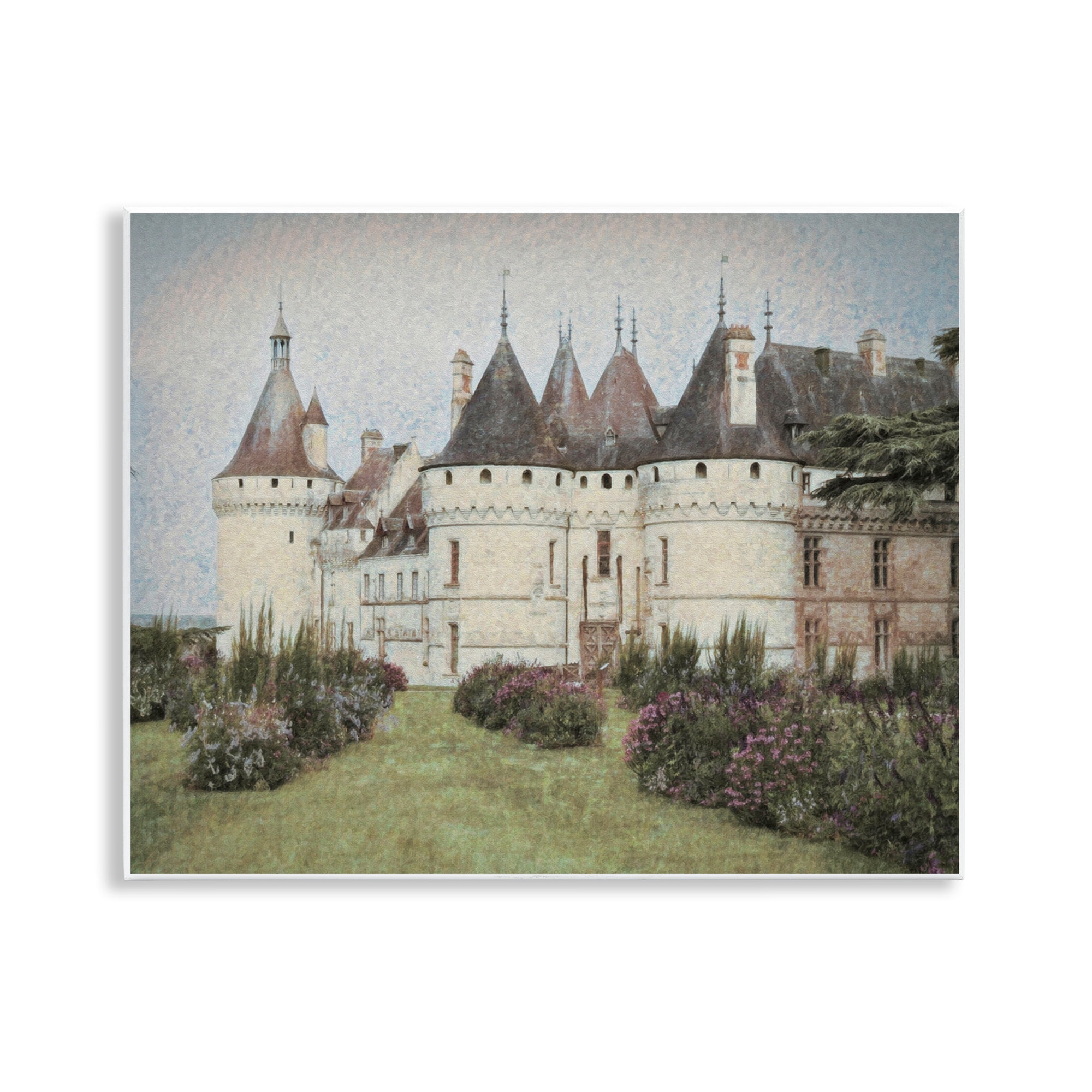 Stupell Industries French Castle Landmark Buildings & Architecture Painting Unframed Art Print Wall Art, 14 x 11