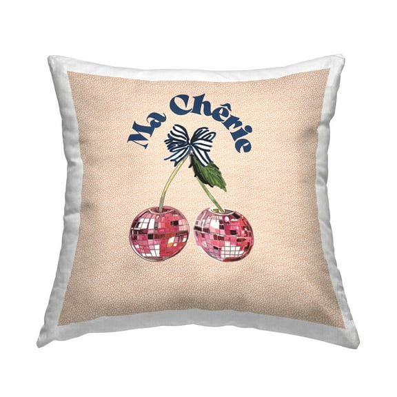 Stupell Industries French Cherry Pattern Decorative Printed Throw Pillow Design by Amelia Noyes