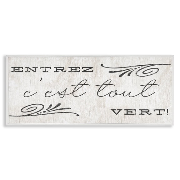 Stupell Industries French Come In Phrase Text & Numbers Painting White Framed Art Print Wall Art, 24 x 10