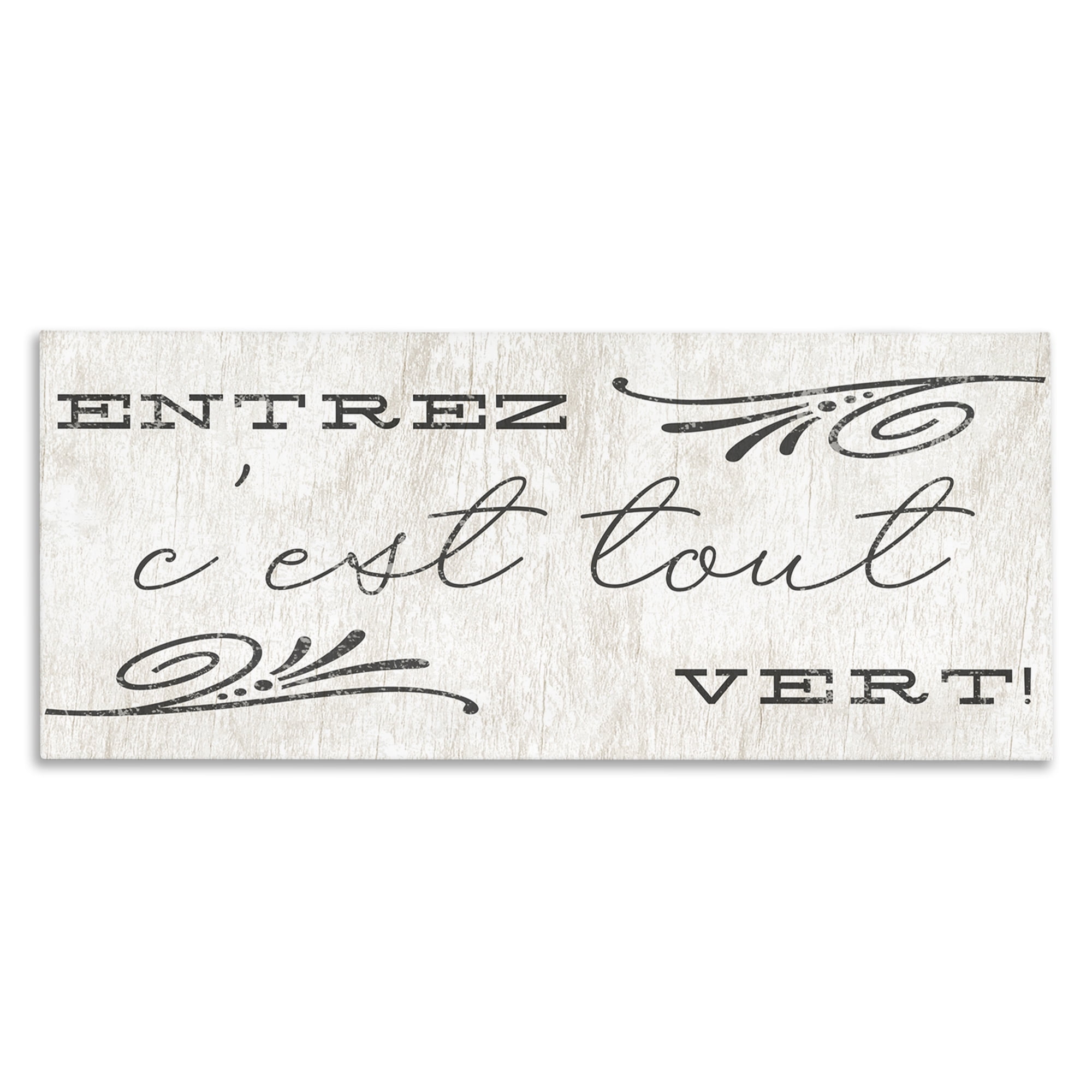 Stupell Industries French Come In Phrase Text & Numbers Painting Wrapped Canvas Art Print Wall Art, 40 x 17