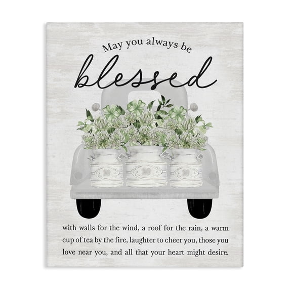 Stupell Industries French Country Always Be Blessed Proverb Canvas Art, 36 x 48, by Lettered and Lined