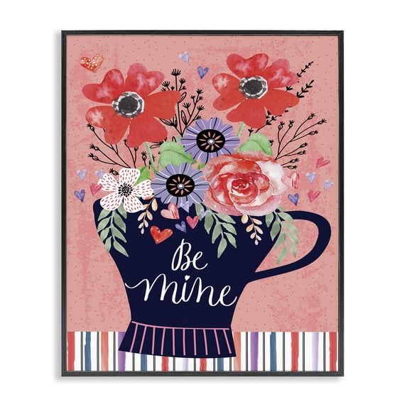 Stupell Industries French Country Be Mine Flower Bouquet Romance Black Framed Giclee Art, 11 x 14, by Nicole DeCamp