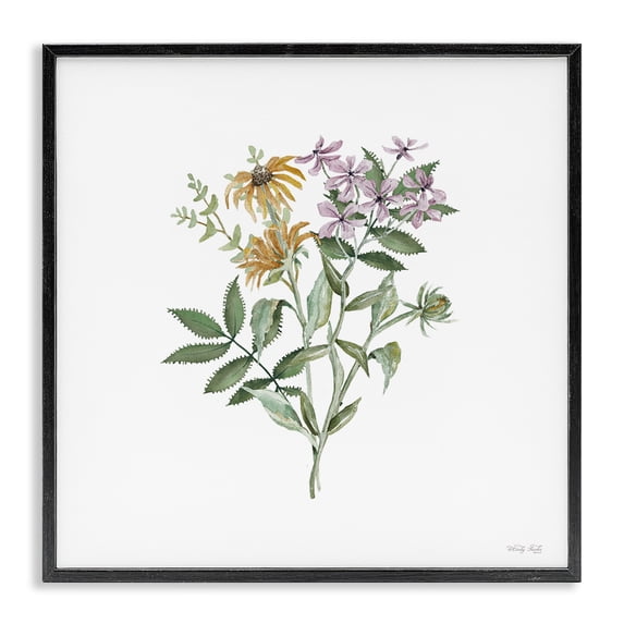 Stupell Industries French Country Blooming Botanical Mix Black Framed Giclee Art, 24 x 24, by Cindy Jacobs