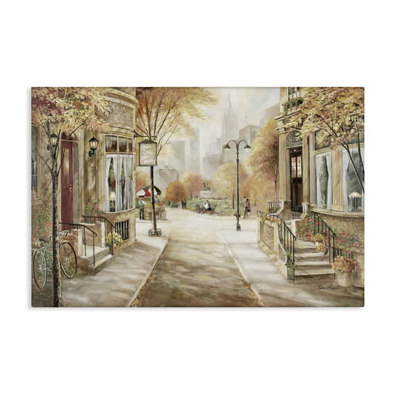 Stupell Industries French Country City Street Shopfronts Canvas Art, 24 x 16, by Ruane Manning