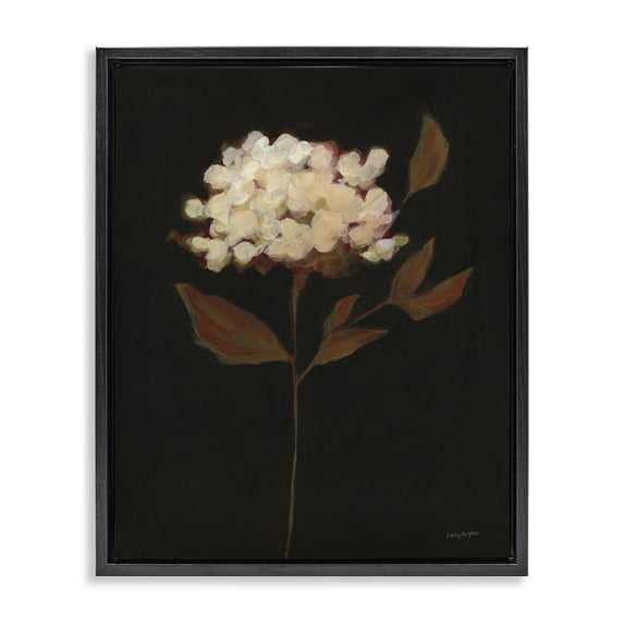 Stupell Industries French Country Dark Fall Flower Black Floating Frame Canvas Art, 17 x 21, by Haley Knighten
