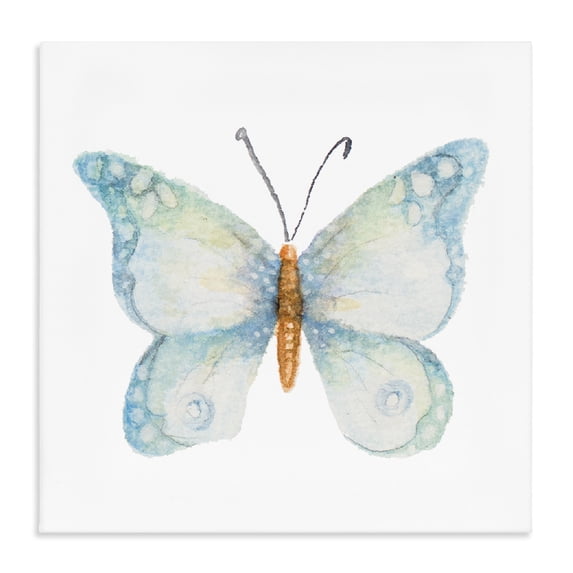 Stupell Industries French Country Elegant Blue Butterfly Insect Animal Watercolor Effect Canvas Art, 36 x 36, by Janice Gaynor