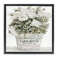 thumbnail image 1 of Stupell Industries French Country Farmhouse Planter White Rose Blossoms Black Floating Frame Canvas Art, 18 x 18, by Cindy Jacobs, 1 of 7