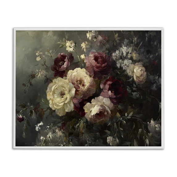 Stupell Industries French Country Floral Decadence Bouquet White Framed Giclee Art, 14 x 11, by Petals Prints Design