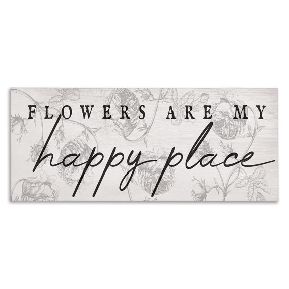 Stupell Industries French Country Flowers Are Happy Place Canvas Art, 48 x 20, by Lil' Rue
