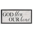 thumbnail image 1 of Stupell Industries French Country God Bless Our Home Phrase Black Floating Frame Canvas Art, 25 x 11, by Lil' Rue, 1 of 8