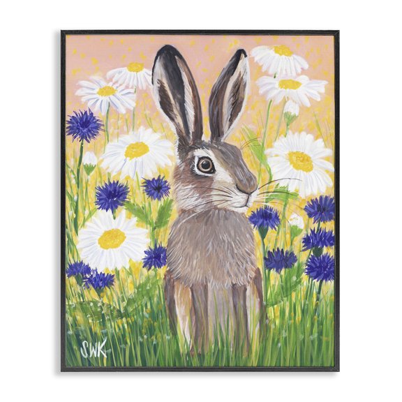 Stupell Industries French Country Golden Hour Hare Black Framed Giclee Art, 11 x 14, by Sarah Waldron Kimball
